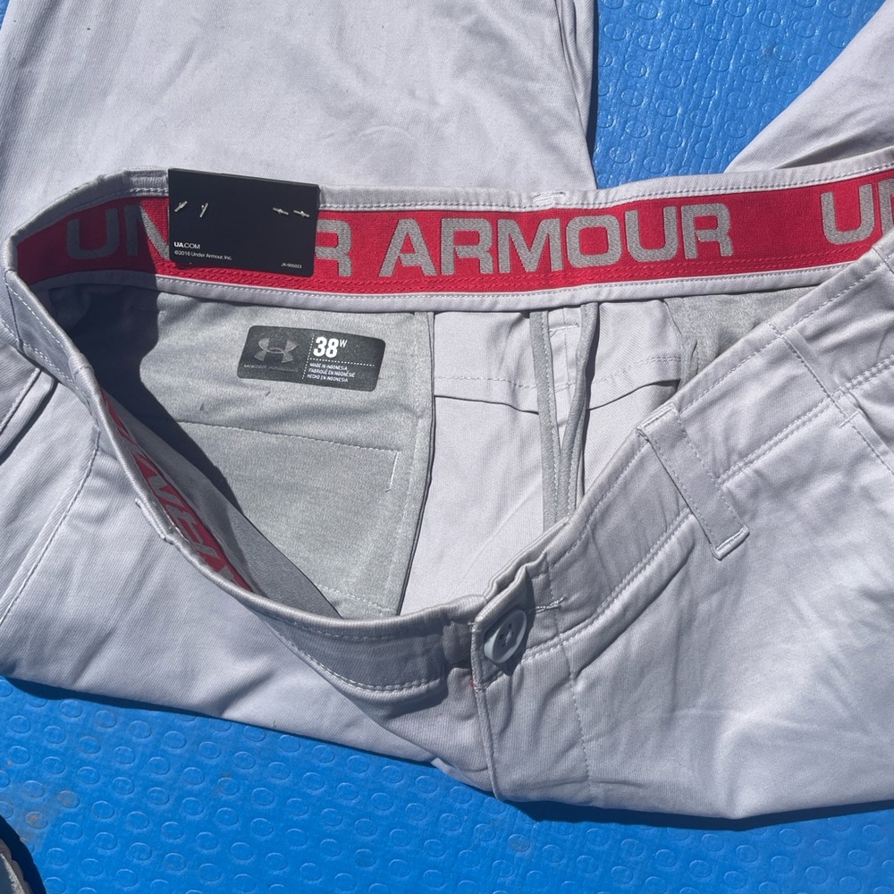 Under Armour Light Gray Flat Front Performance Sh… - image 2